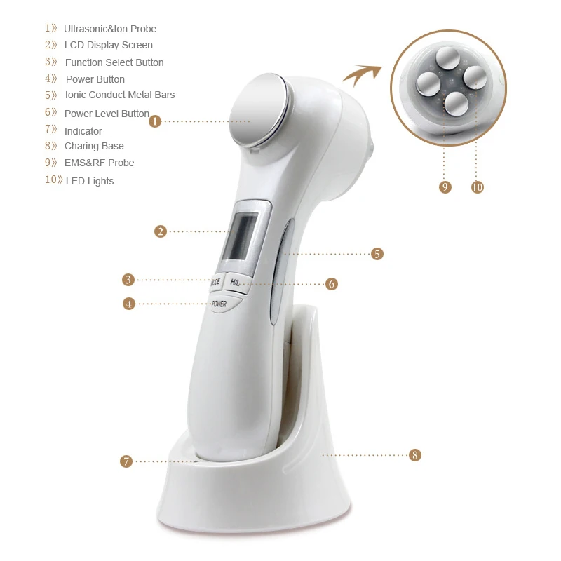 Masajeador Facial Ultrasónico  - Radio Frequency Face Lift Machine reseña y precio